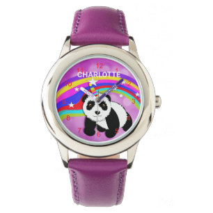 Panda Unicorn Rainbow Niedliche Personalisierte Uh Armbanduhr