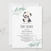Panda Unisex Baby Dusche Aquarell Einladung (Vorderseite)