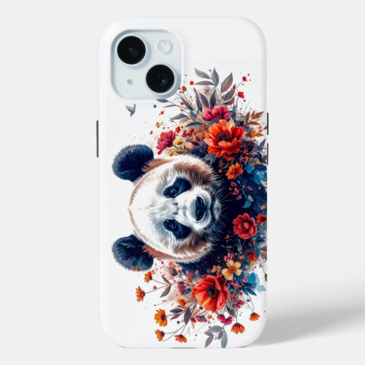 Panda unter Blumen Case-Mate iPhone Hülle (Rückseite)