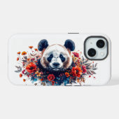Panda unter Blumen iPhone 15 Hülle (Rückseite (Horizontal))