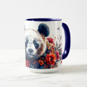 Panda unter Blumen Tasse (VorderseiteRechts)