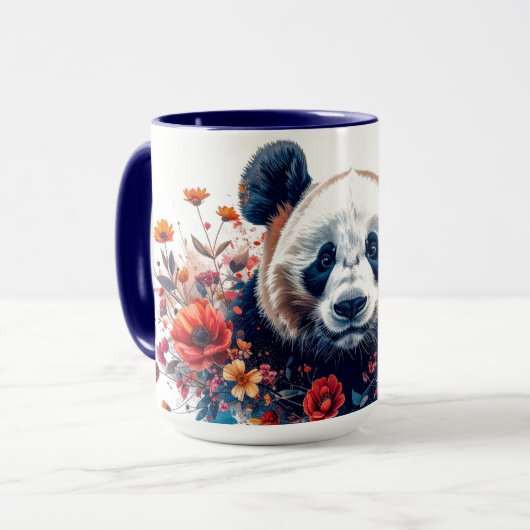 Panda unter Blumen Tasse (Vorderseite Links)