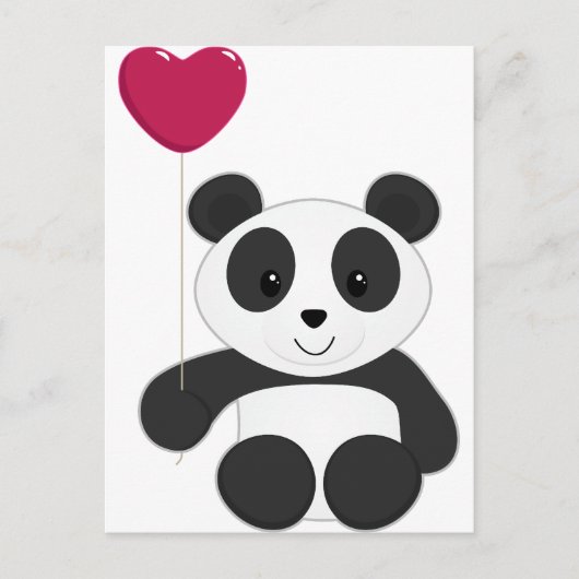 Panda Valentine Feiertagspostkarte (Vorderseite)