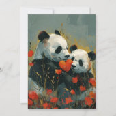 Panda-Valentinstag Feiertagskarte (Vorderseite)