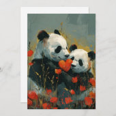 Panda-Valentinstag Feiertagskarte (Vorne/Hinten)