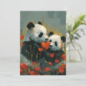 Panda-Valentinstag Feiertagskarte (Stehend Vorderseite)