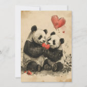 Panda-Valentinstag Feiertagskarte (Vorderseite)