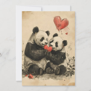 Panda Valentinstag Feiertagskarte