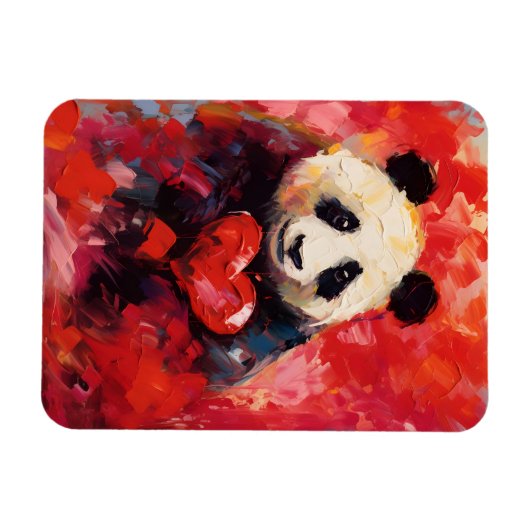 Panda Valentinstag Magnet (Horizontal)