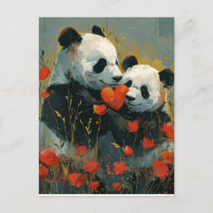 Panda-Valentinstag Postkarte