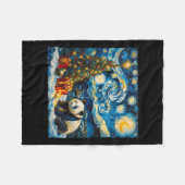 Panda Van Gogh Style Starry Night Christmas Winter Fleecedecke (Vorderseite (Horizontal))