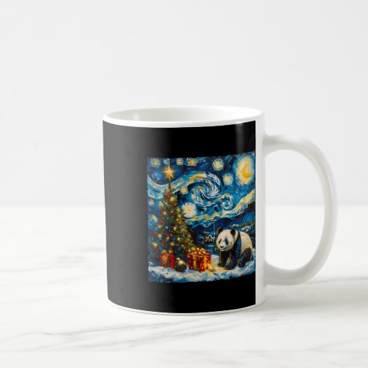 Panda Van Gogh Style Starry Night Christmas Winter Kaffeetasse (Rechts)