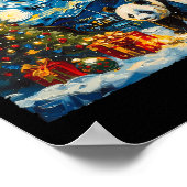 Panda Van Gogh Style Starry Night Christmas Winter Poster (Ecke)