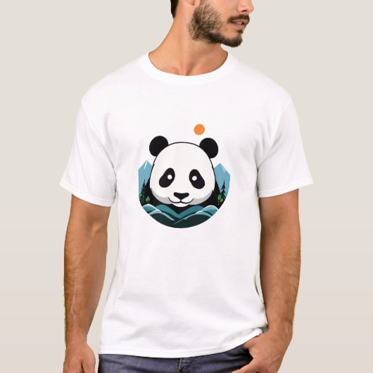 Panda Vector Art Animal Modern Urban City Grafik T-Shirt (Vorderseite)