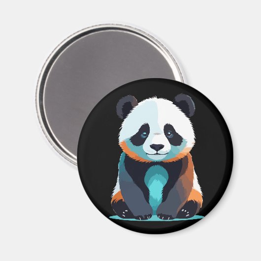Panda Vector Art mit lebhaften Farben Magnet (Vorderseite/Rückseite)