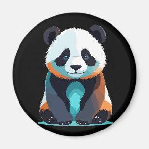 Panda Vector Art mit lebhaften Farben Magnet