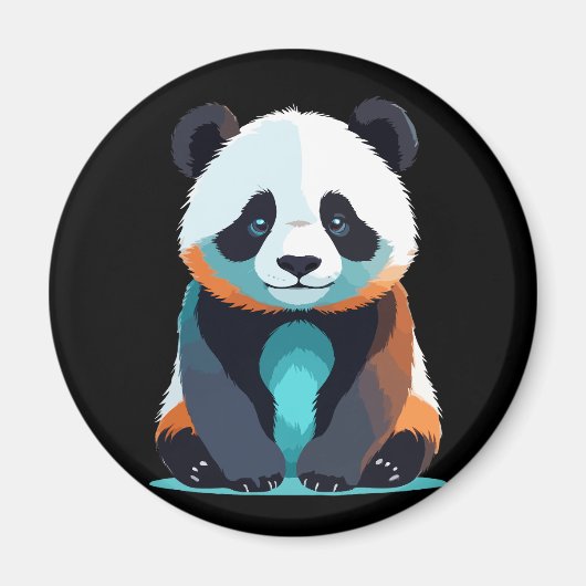 Panda Vector Art mit lebhaften Farben Magnet (Vorne)