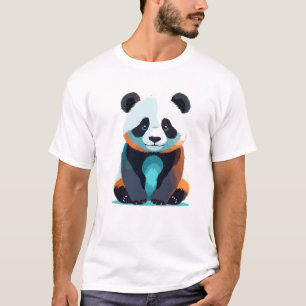 Panda Vector Art mit lebhaften Farben T-Shirt