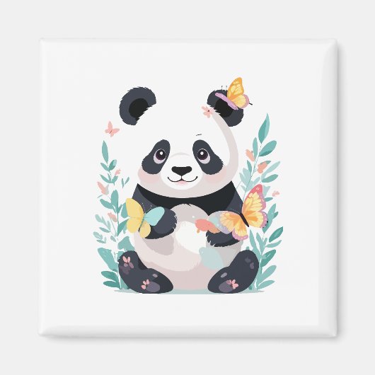 Panda Vector Malerei Adorable Fun Animal Playing Magnet (Vorne)