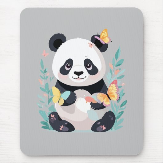 Panda Vector Malerei Adorable Fun Animal Playing Mousepad (Vorne)