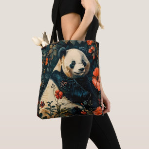 Panda Vintage-Muster Wald Floral Garten Tasche