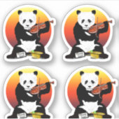 Panda Violinst Aufkleber (Vorderseite)