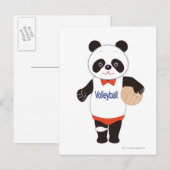 Panda Volleyball-Spieler Postkarte (Vorne/Hinten)