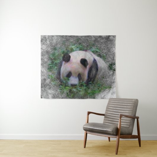 Panda Wandteppich (Beispiel (Horizontal))