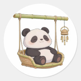panda,warm,healing,slow-paced,inner peace #010 runder aufkleber