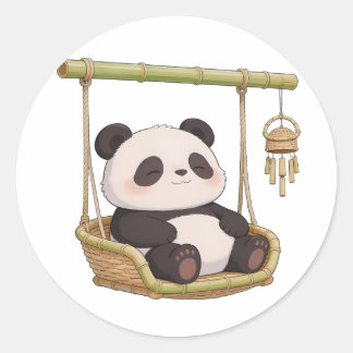 panda,warm,healing,slow-paced,inner peace #010 runder aufkleber