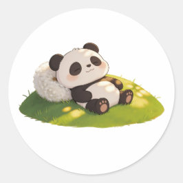 panda,warm,healing,slow-paced,inner peace #015 runder aufkleber
