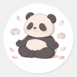 panda,warm,healing,slow-paced,inner peace #02 runder aufkleber