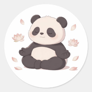 Panda,warm,heilend,langsam,innerer Frieden #02 Runder Aufkleber