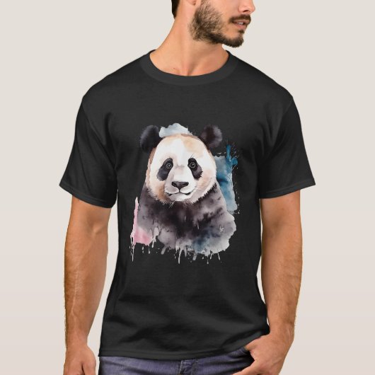 Panda Watercolor T-Shirt (Vorderseite)