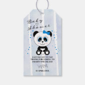 Panda Watercolor Theme Baby Shower (Boys Blue) Gi Geschenkanhänger (Vorderseite)