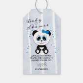 Panda Watercolor Theme Baby Shower (Boys Blue) Gi Geschenkanhänger (Rückseite)