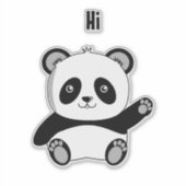 Panda waving Hi Vinyl Sticker (Vorderseite)
