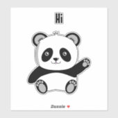 Panda waving Hi Vinyl Sticker (Blatt)