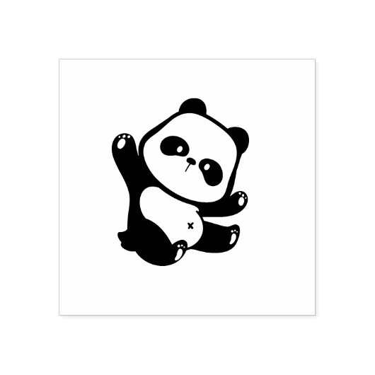 Panda Waving Paws Gummistempel (Prägung)