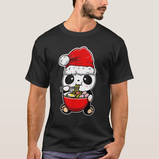 Panda Wear Weihnachtsmannmütze Xmas Panda Eating R T-Shirt (Vorderseite)
