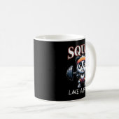 Panda Weightlifting Fitness Funny Gym Quote Squat Kaffeetasse (VorderseiteRechts)