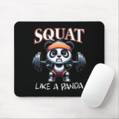 Panda Weightlifting Fitness Funny Gym Quote Squat Mousepad (Mit Mouse)
