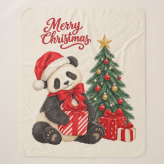 Panda Weihnachten Sherpadecke