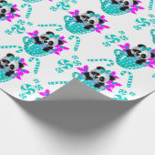 Panda Weihnachts-Aquamarine Packpapier (Ecke)