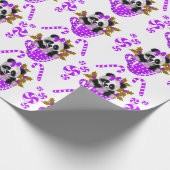 Panda Weihnachts-Lila Packpapier (Ecke)