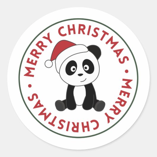 Panda Weihnachts-Schnee Wintertiere Pandas Classic Runder Aufkleber (Vorderseite)