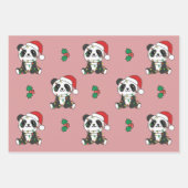 Panda Weihnachts Winter Animals Holiday Pandas Geschenkpapier Set (Vorderseite 3)