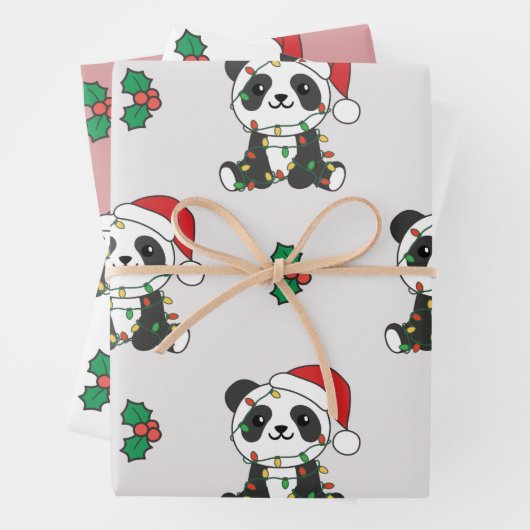 Panda Weihnachts Winter Animals Holiday Pandas Geschenkpapier Set (Beispiel)