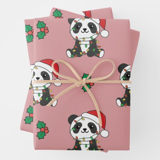 Panda Weihnachts Winter Animals Holiday Pandas Geschenkpapier Set (Beispiel)