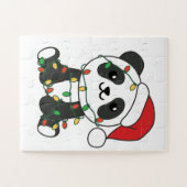 Panda Weihnachts Winter Animals Pandas Jigsaw Puzz Puzzle (Horizontal)